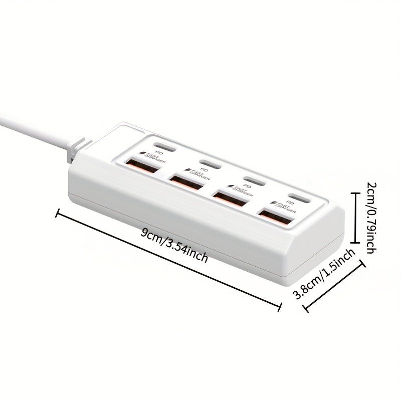 Multi - Port Fast Charging 4 USB + 4 Type - C - HazMarket