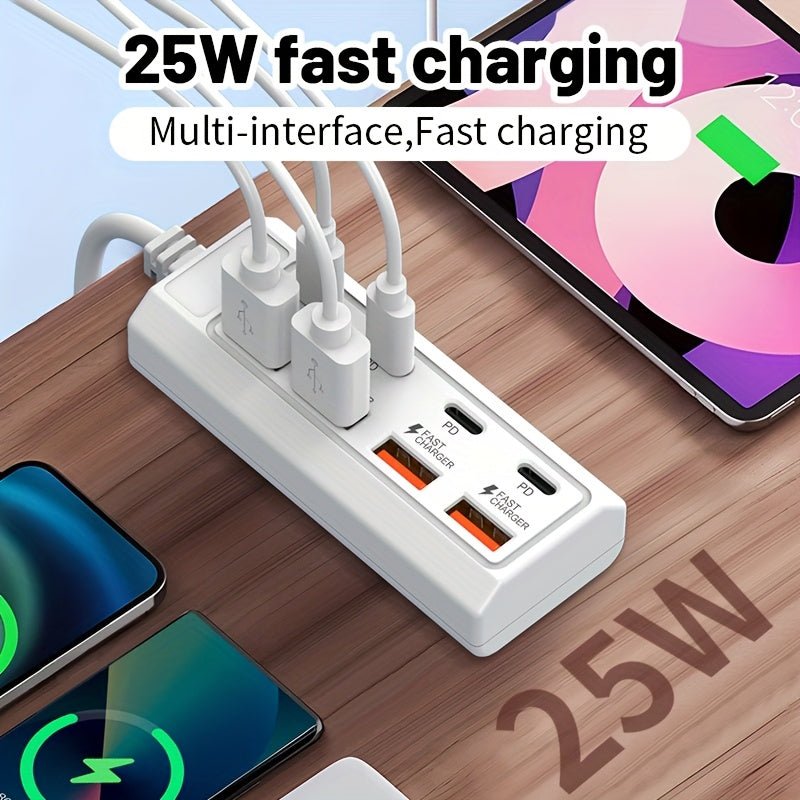 Multi - Port Fast Charging 4 USB + 4 Type - C - HazMarket