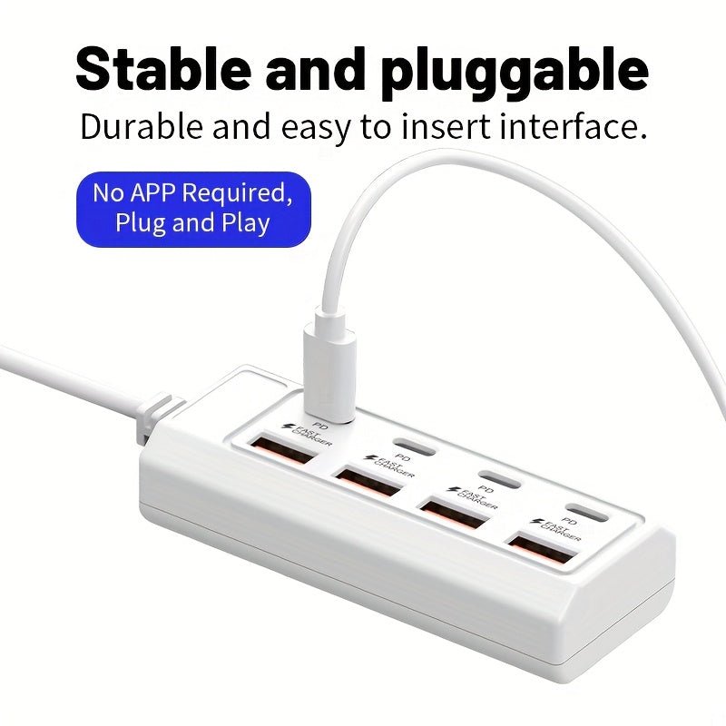 Multi - Port Fast Charging 4 USB + 4 Type - C - HazMarket