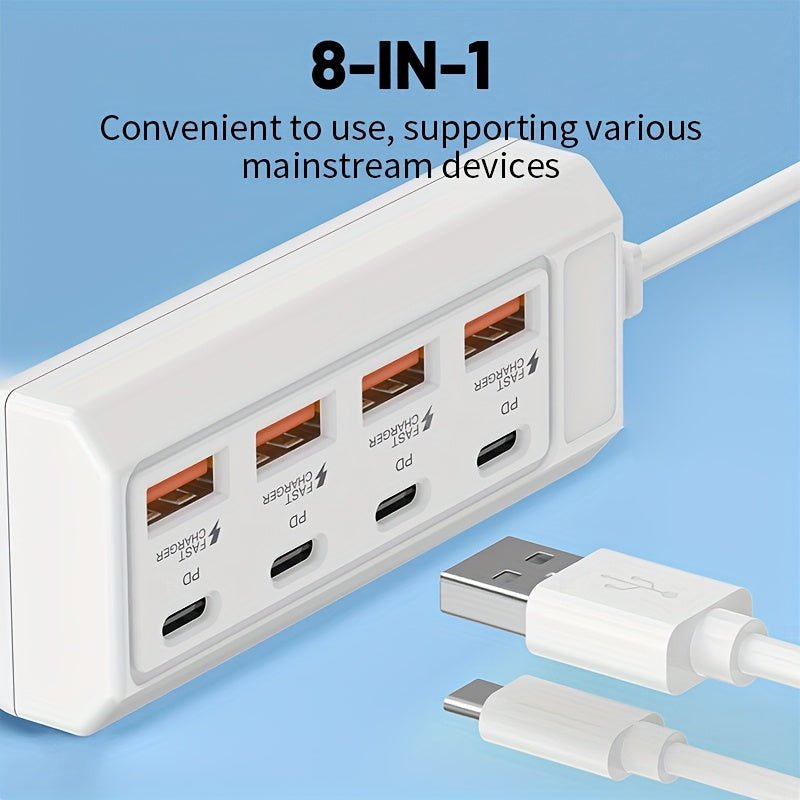 Multi - Port Fast Charging 4 USB + 4 Type - C - HazMarket