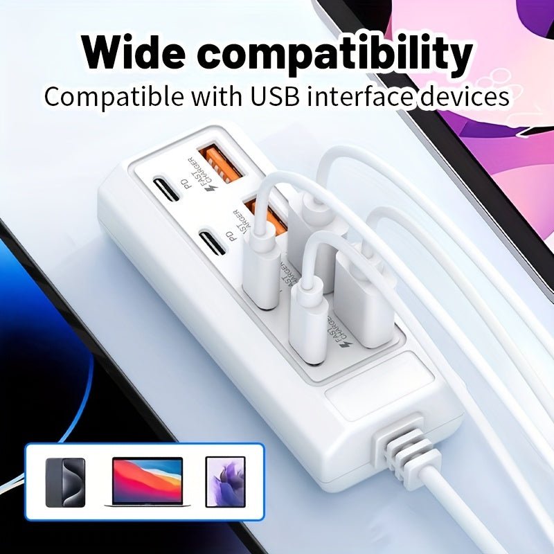 Multi - Port Fast Charging 4 USB + 4 Type - C - HazMarket