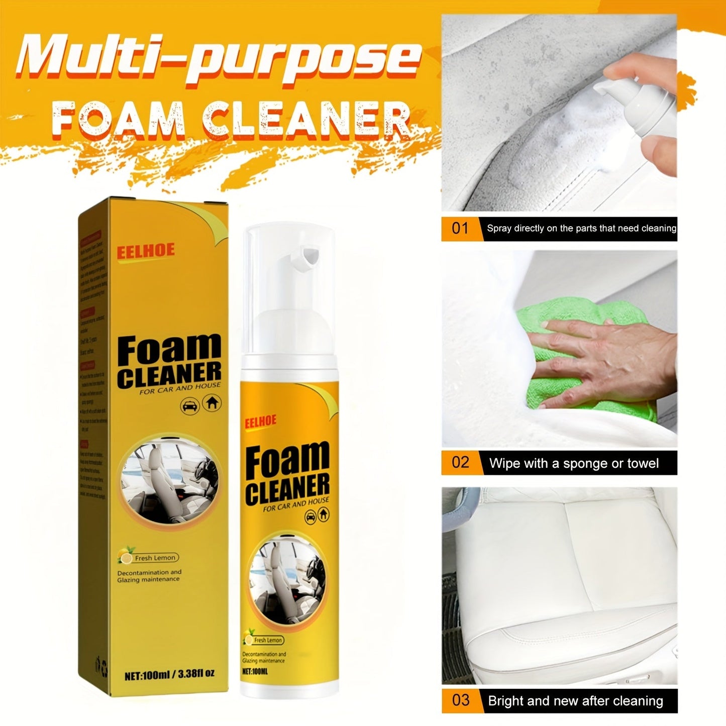 Multi - Purpose Car Foam Cleaner - HazMarket