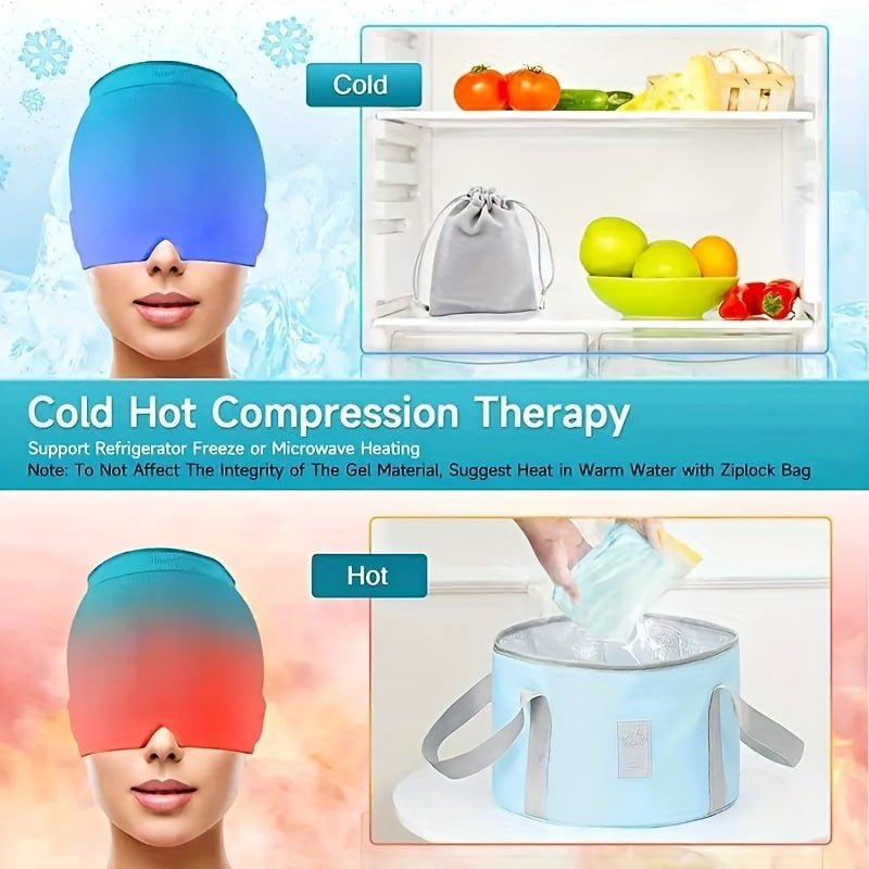 Relieve Headaches & Migraines Instantly With Hot/Cold Gel Therapy Cap - HazMarket