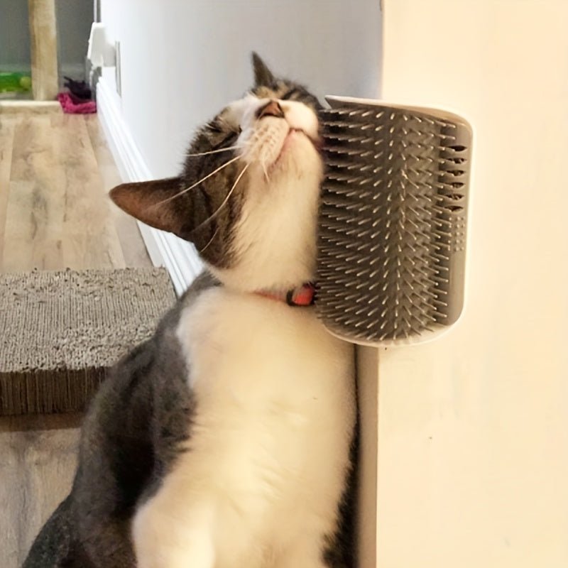 Wall - Mounted Cat Self Groomer with Massage Comb Brush - HazMarket