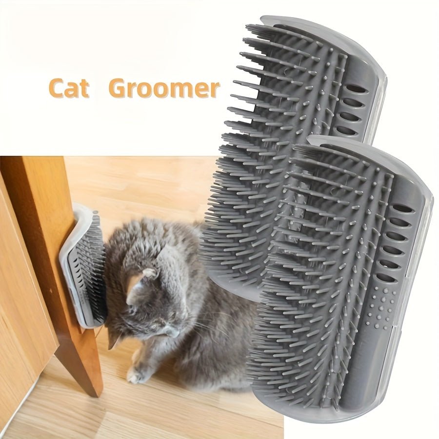 Wall - Mounted Cat Self Groomer with Massage Comb Brush - HazMarket