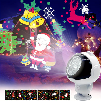 USB-Powered LED Snowflake & Christmas Tree Projector Light