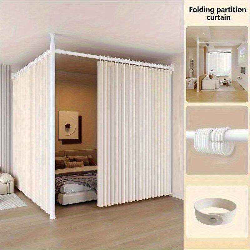 Modern Folding Divider Curtain with Plastic Hooks