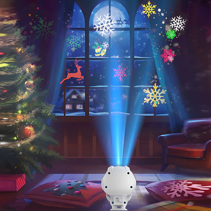 USB-Powered LED Snowflake & Christmas Tree Projector Light