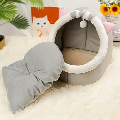 Semi-enclosed And Detachable Cat Bed