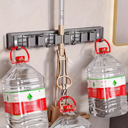 Heavy-Duty Mop and Broom Holder with Adjustable Hooks