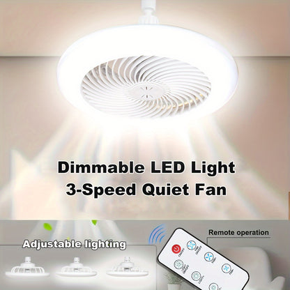Quiet 50W LED Ceiling Fan Light with Remote Control