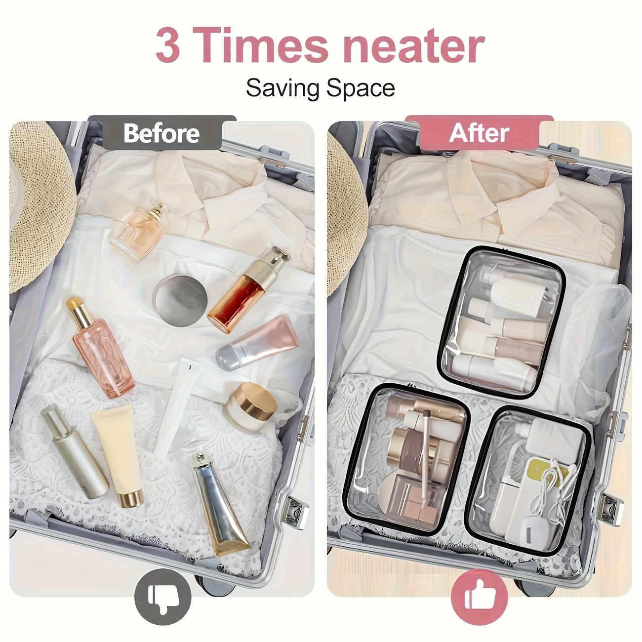 Transparent Travel Bag Organizer