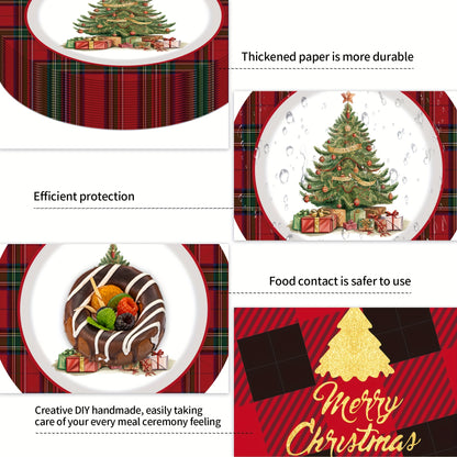 50pcs of Christmas-themed Tableware Set