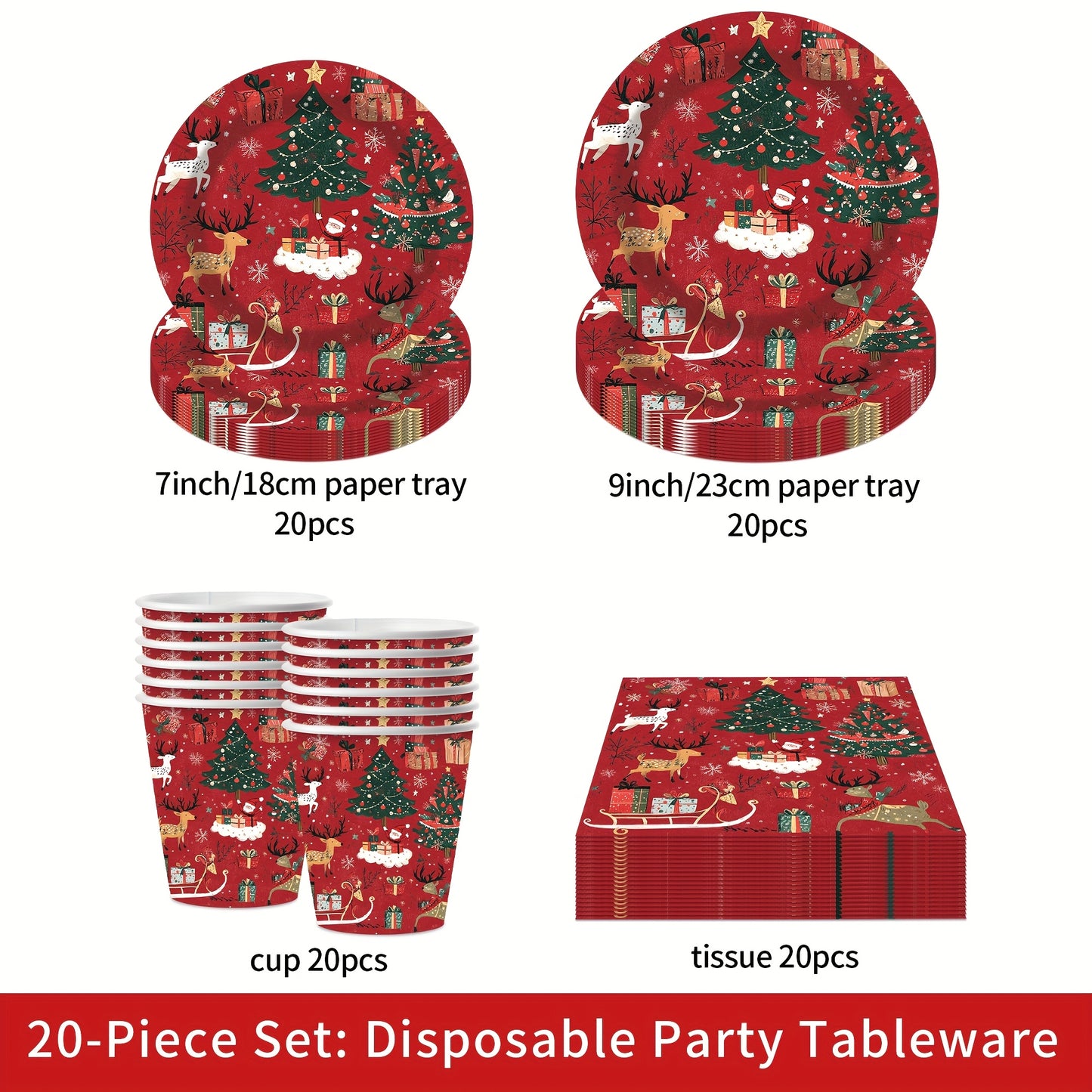 Christmas Disposable Tableware Set