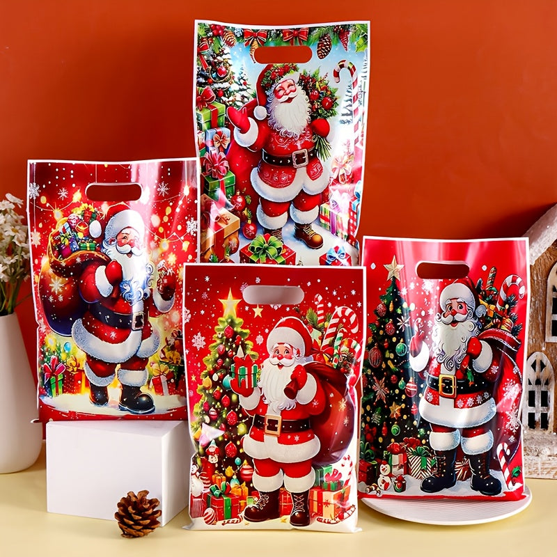 50pcs Vintage Santa Claus Christmas Gift Bags with Handles