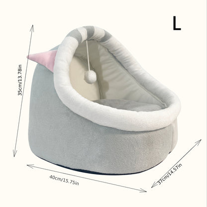 Semi-enclosed And Detachable Cat Bed