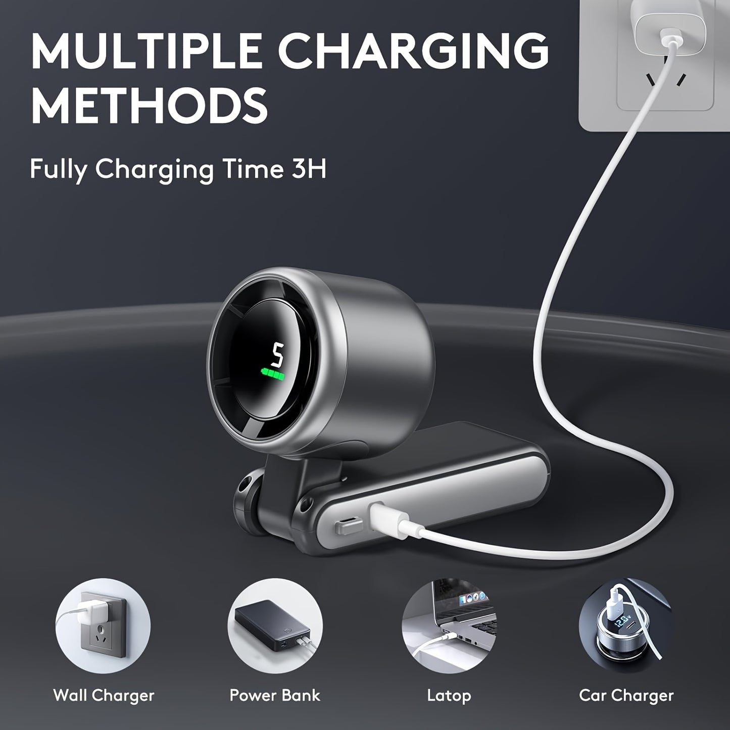 Mini Fan with Digital isplay