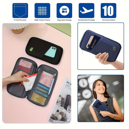 Multi-Compartment Passport Organizer
