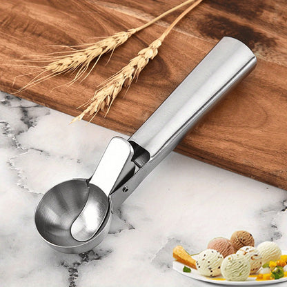 Premium Stainless Steel Ice Cream Scoop with Trigger
