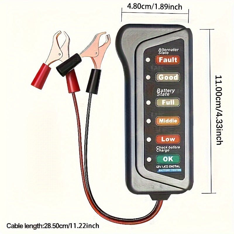 12V Digital Tester LED Display Car Diagnostic Tool - HazMarket