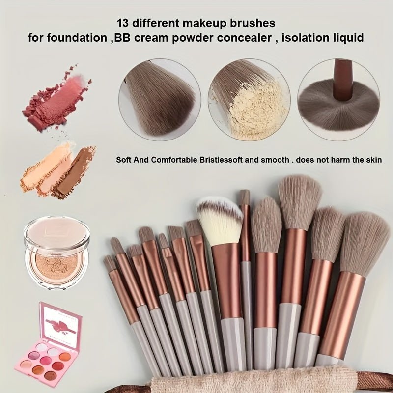 13Pcs Soft Makeup Brush Set - HazMarket