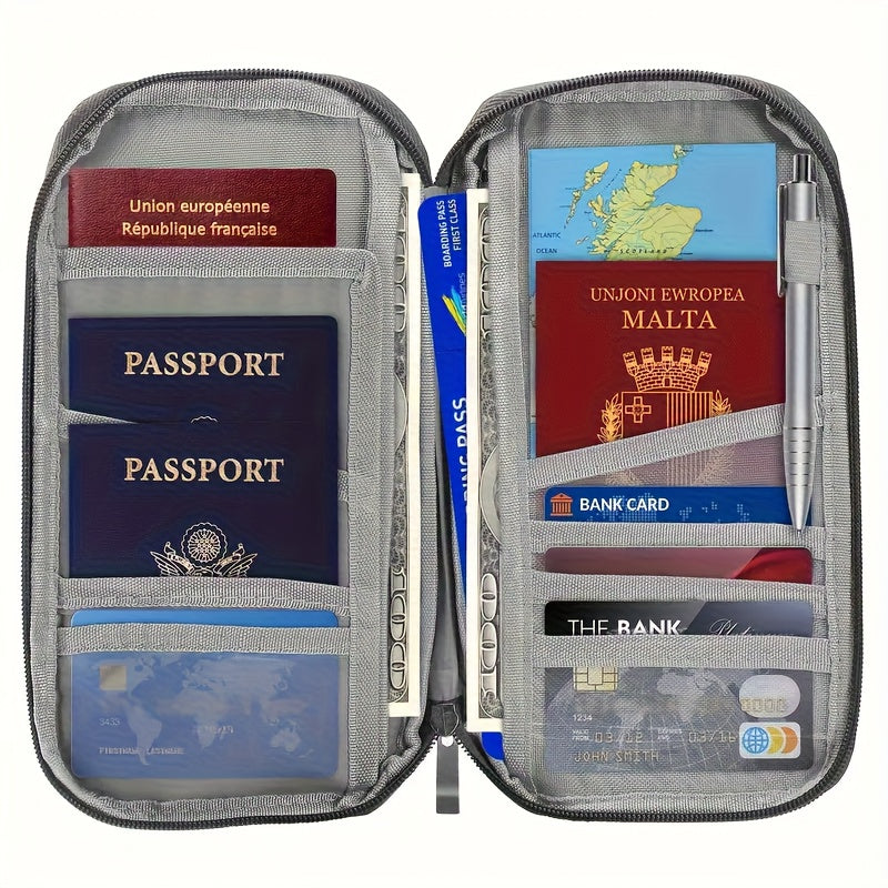 Multi-Compartment Passport Organizer