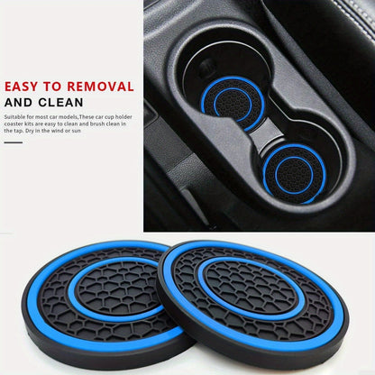 2pcs PVC Double Ring Car Cup Holder Pads