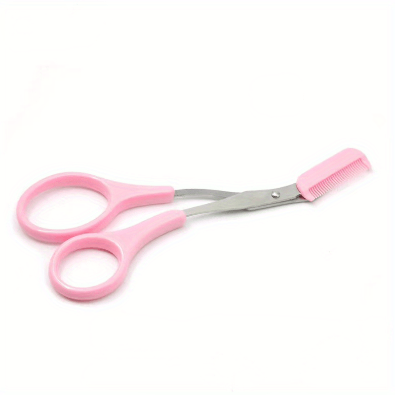 Stainless Steel Eyebrow Trimming Scissors with Comb