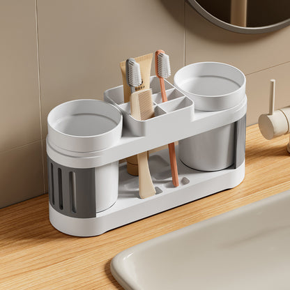1set Modern Plastic Toothbrush Holder with Cups