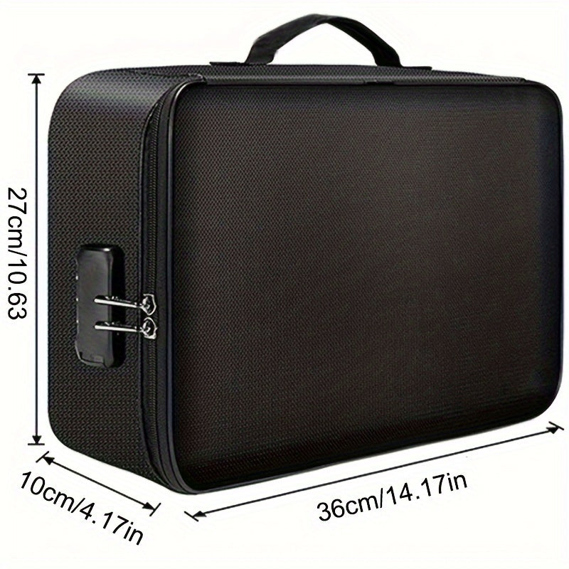 Document Bag With 3-Layer File Storage Case