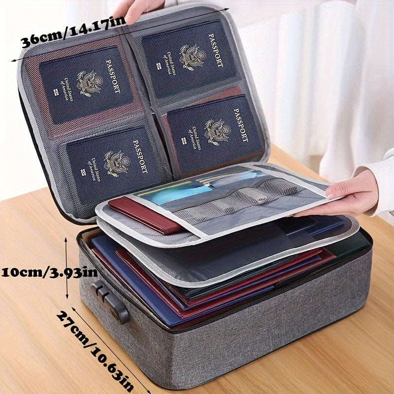 Document Bag With 3-Layer File Storage Case