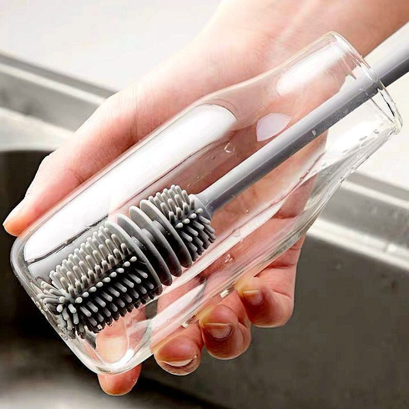 Long Handle Silicone Cleaning Brush for Cups and Bottles