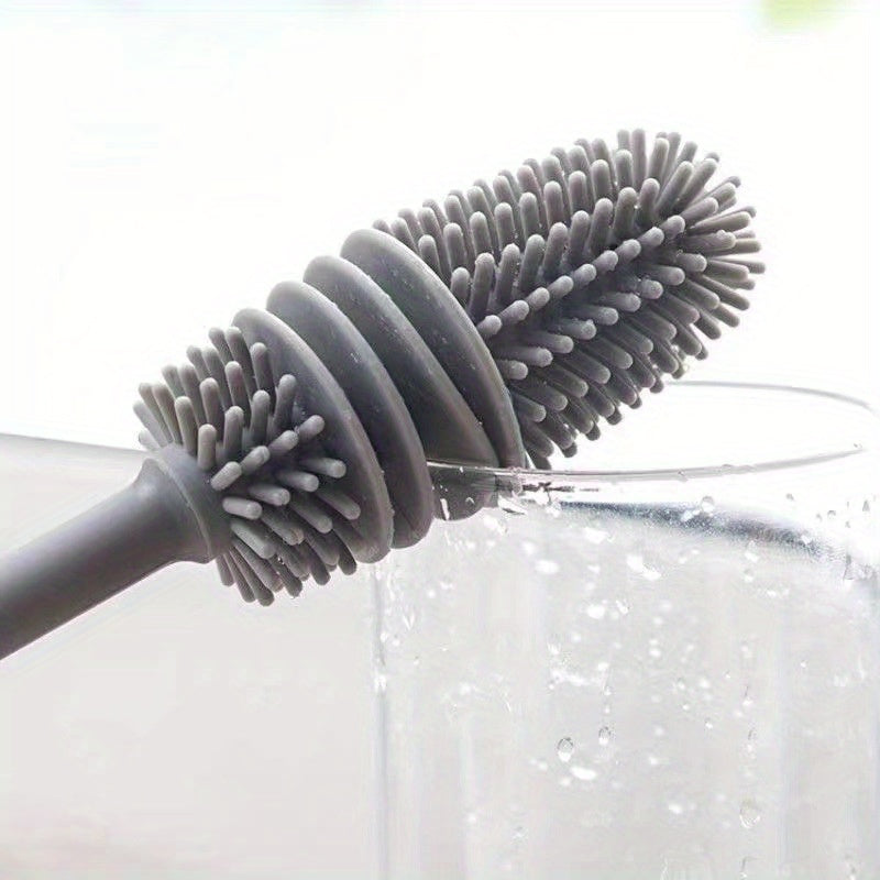 Long Handle Silicone Cleaning Brush for Cups and Bottles