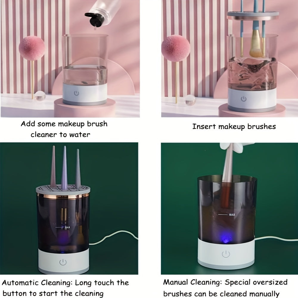 Usb-Powered Automatic Makeup Brush Cleaner