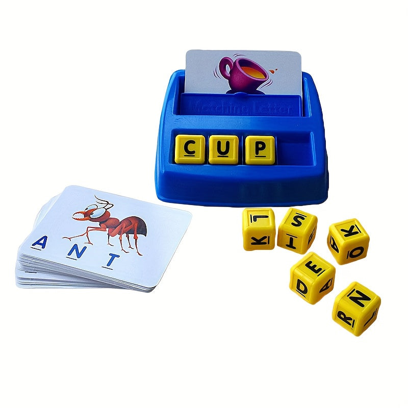 Educational Spelling Flash Cards for Learning Vocabulary with Letter Blocks