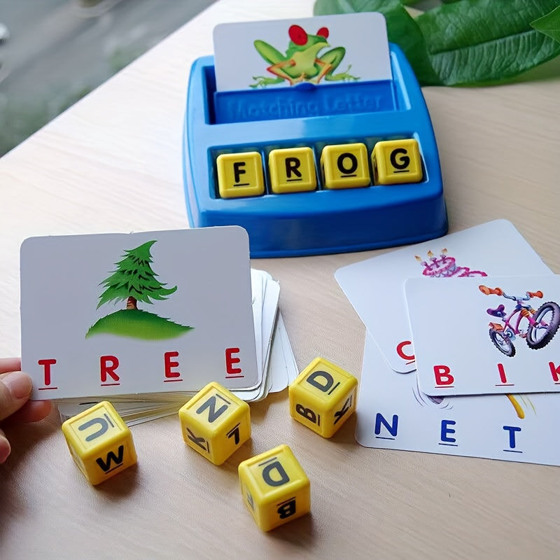 Educational Spelling Flash Cards for Learning Vocabulary with Letter Blocks