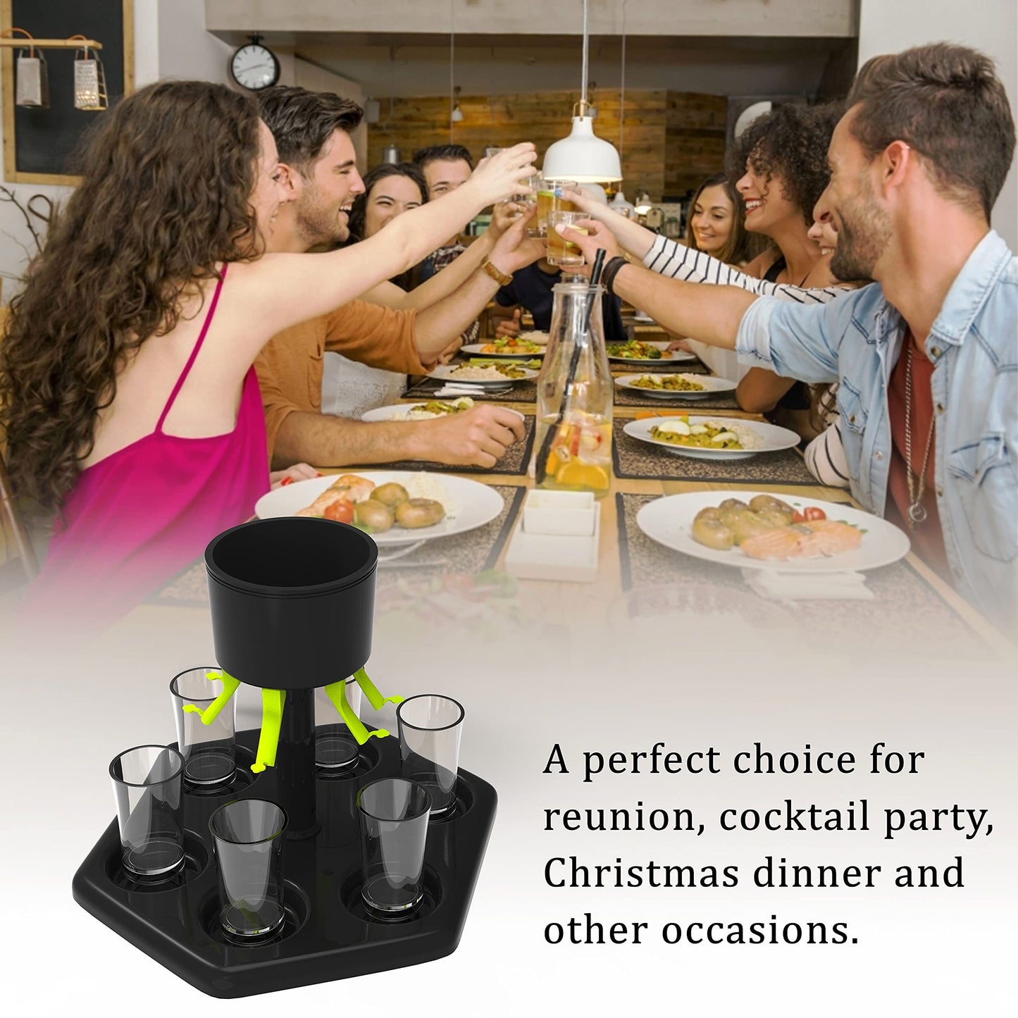 Multi-Cup Beverage Dispenser with Adjustable Spouts