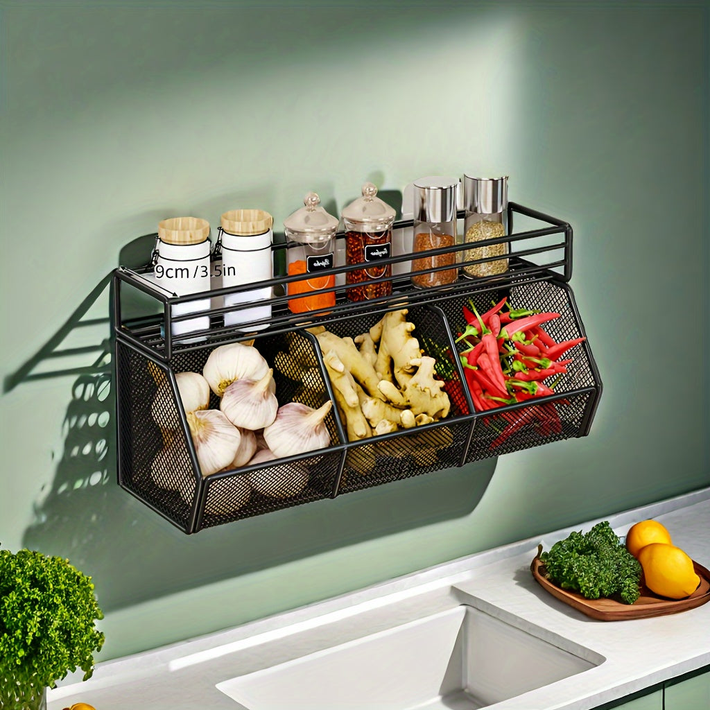 Metal Kitchen Wall-Mounted Storage Basket