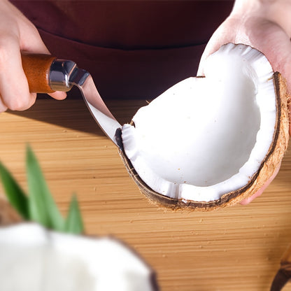 Durable Coconut Opener with Wooden Handle