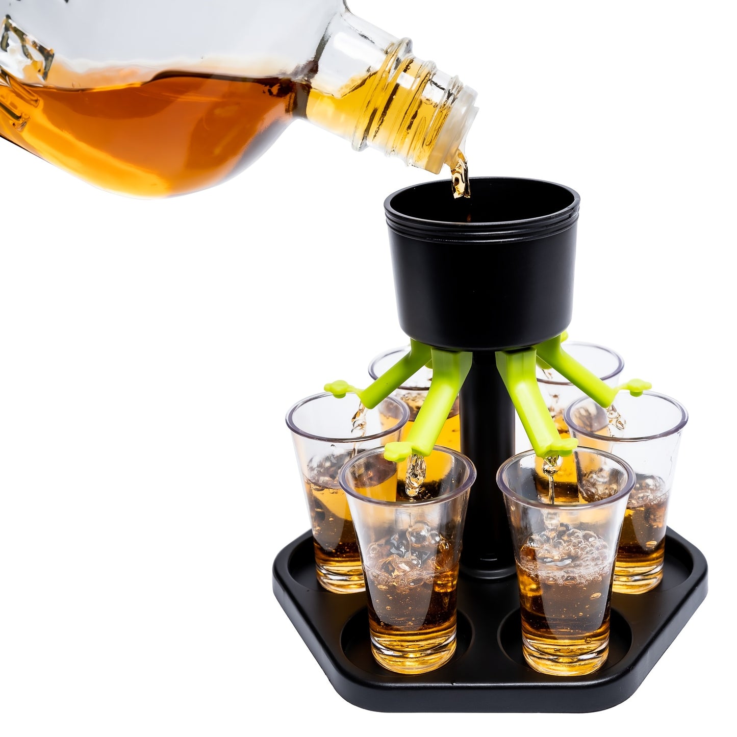 Multi-Cup Beverage Dispenser with Adjustable Spouts