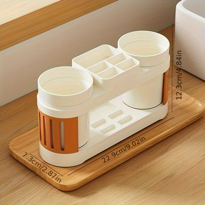 1set Modern Plastic Toothbrush Holder with Cups