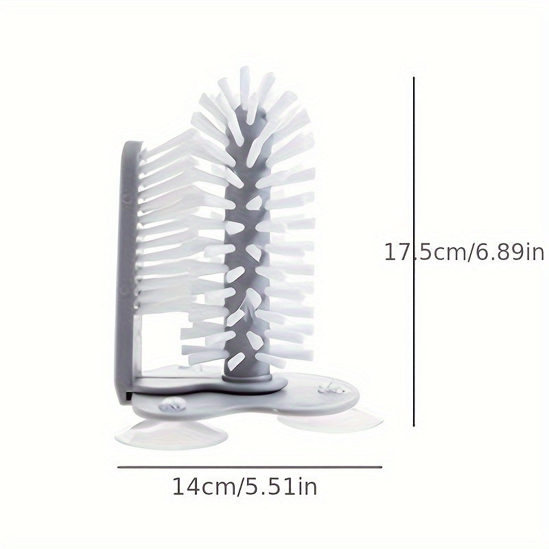 2-in-1 Manual Glass & Bottle Brush Cleaner with Suction