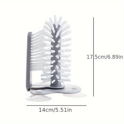 2-in-1 Manual Glass & Bottle Brush Cleaner with Suction