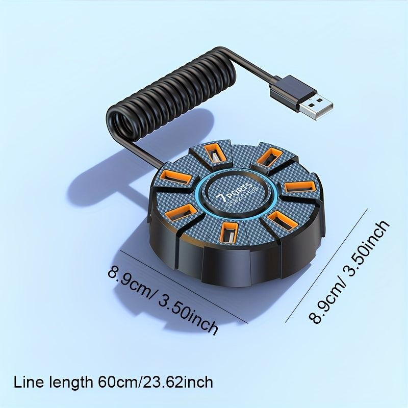 7 Port USB Hub with Ambient Light