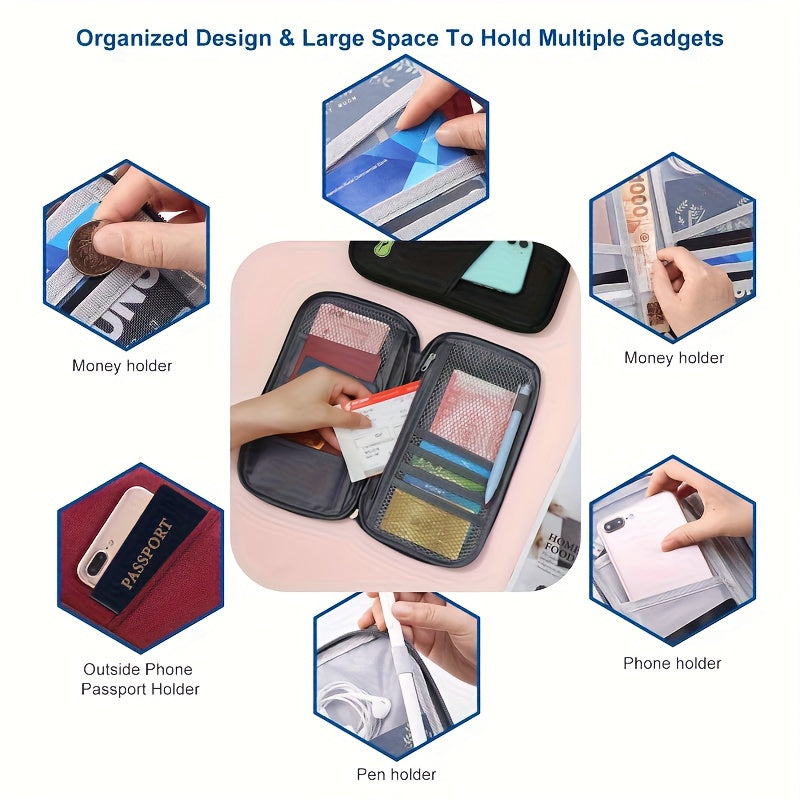 Multi-Compartment Passport Organizer