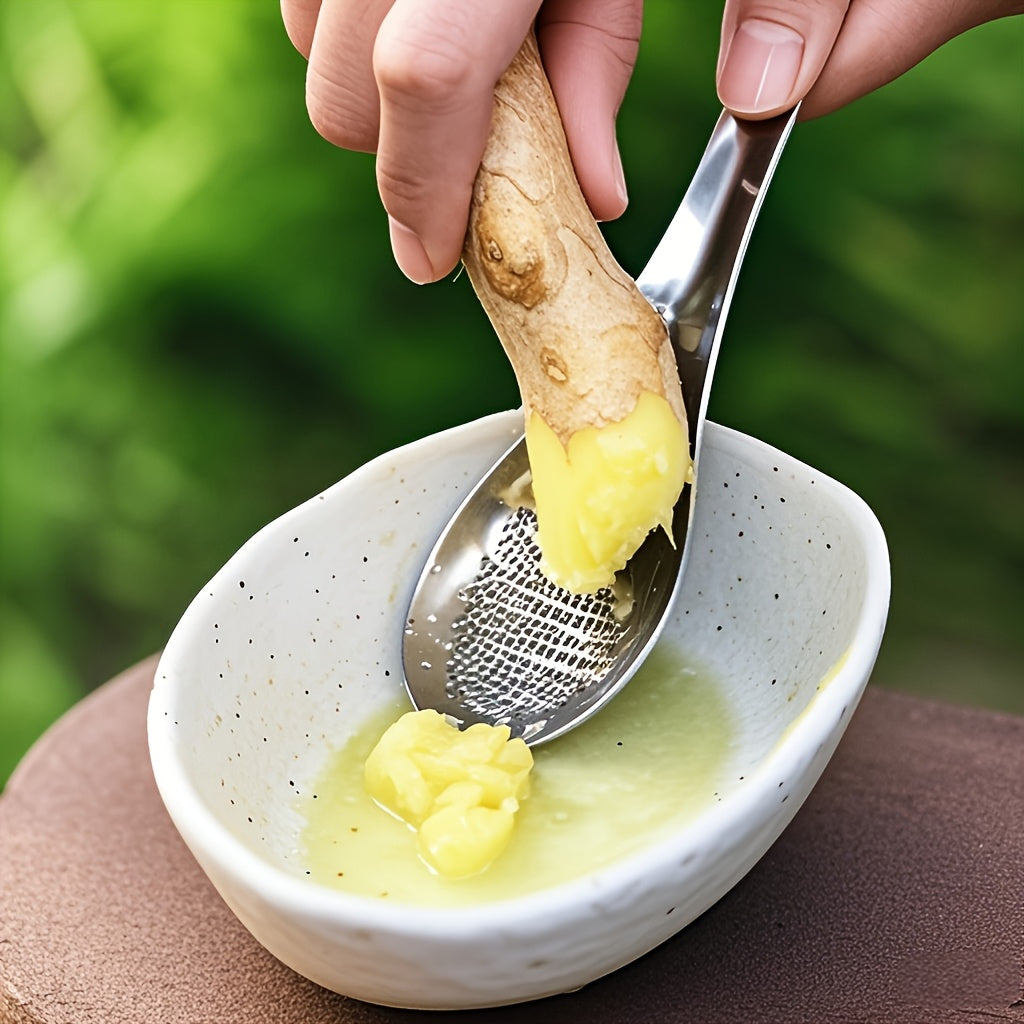 Stainless Steel Manual Garlic and Ginger Grinder Spoon