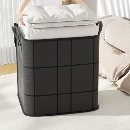 1pc Large Capacity Black Storage Bag with Zipper - Durable Non - Woven Fabric, Clear Window for Easy Viewing, Sturdy Handles & Reinforced Stitching, Perfect for Bedding, Clothes, Toys & More, Clothes Organizer Storage - HazMarket