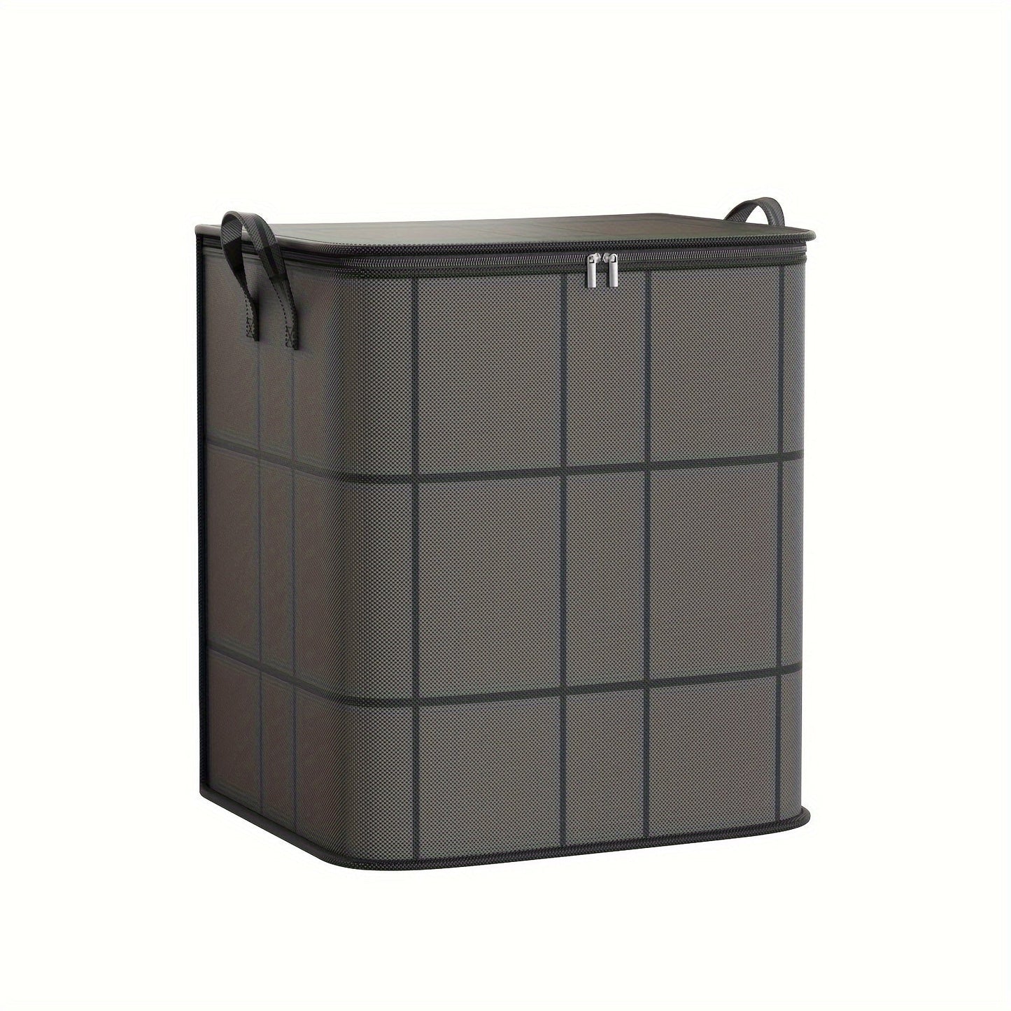 1pc Large Capacity Black Storage Bag with Zipper - Durable Non - Woven Fabric, Clear Window for Easy Viewing, Sturdy Handles & Reinforced Stitching, Perfect for Bedding, Clothes, Toys & More, Clothes Organizer Storage - HazMarket
