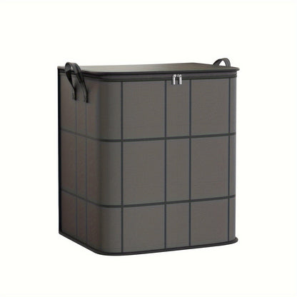 1pc Large Capacity Black Storage Bag with Zipper - Durable Non - Woven Fabric, Clear Window for Easy Viewing, Sturdy Handles & Reinforced Stitching, Perfect for Bedding, Clothes, Toys & More, Clothes Organizer Storage - HazMarket