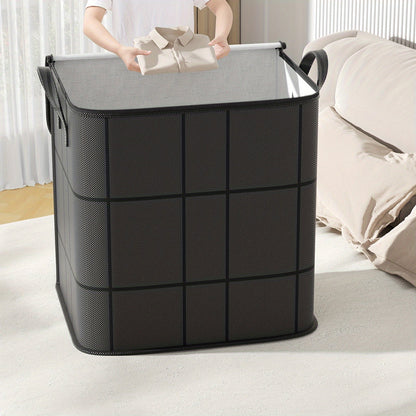 1pc Large Capacity Black Storage Bag with Zipper - Durable Non - Woven Fabric, Clear Window for Easy Viewing, Sturdy Handles & Reinforced Stitching, Perfect for Bedding, Clothes, Toys & More, Clothes Organizer Storage - HazMarket